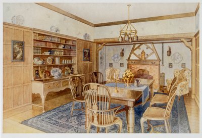 Oak panelled dining room by Richard Goulburn Lovell